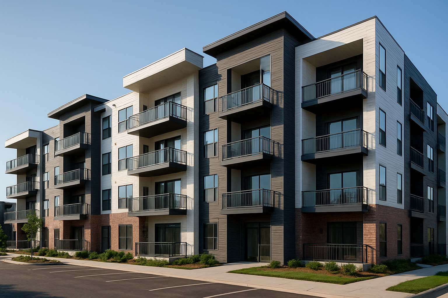 Modern multifamily apartment complex exterior