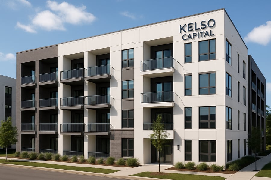 Modern multifamily building developed by Kelso Capital Modern multifamily building developed by Kelso Capital